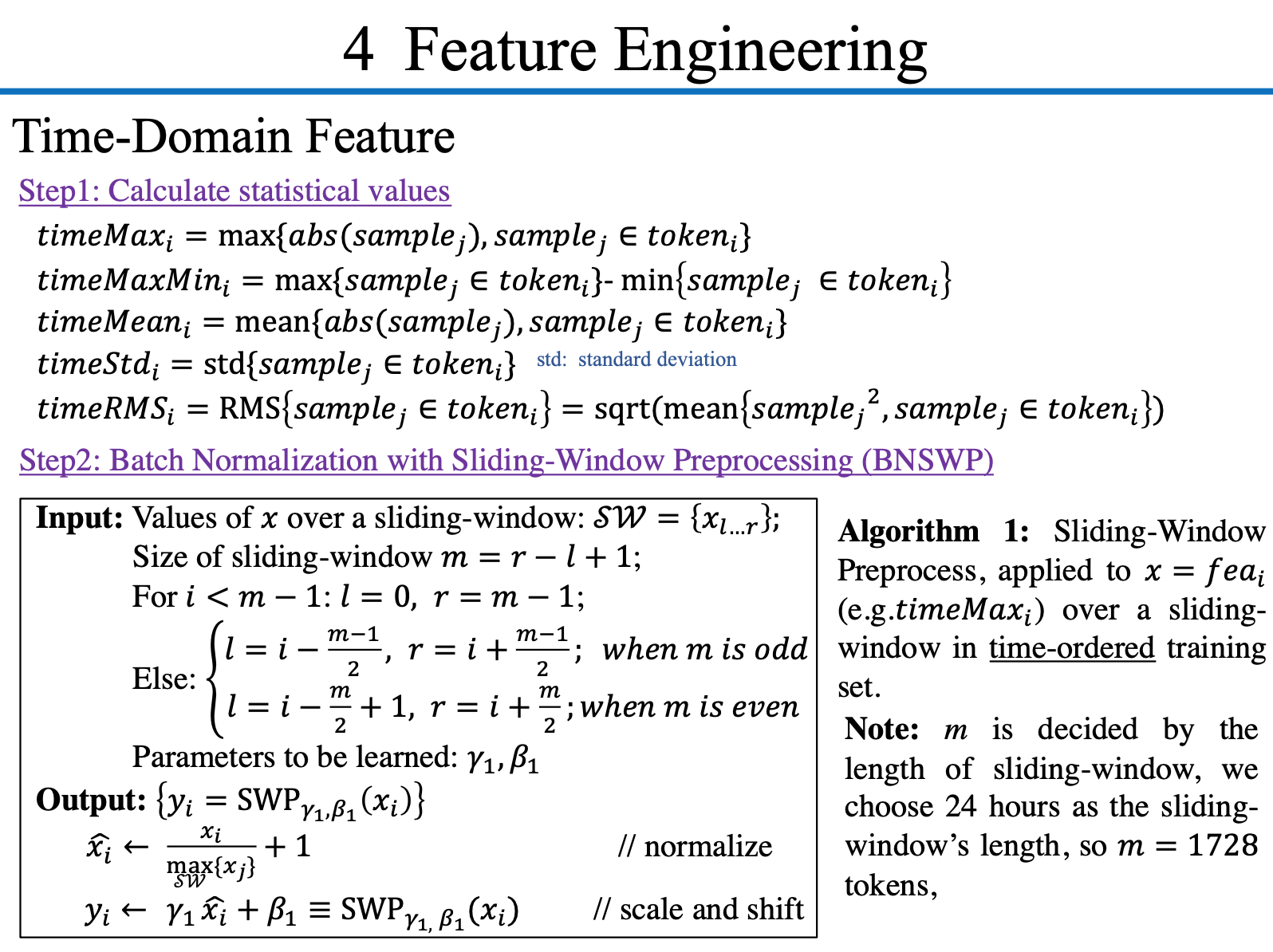 Feature Engineering : Time-Domain Feature - 1