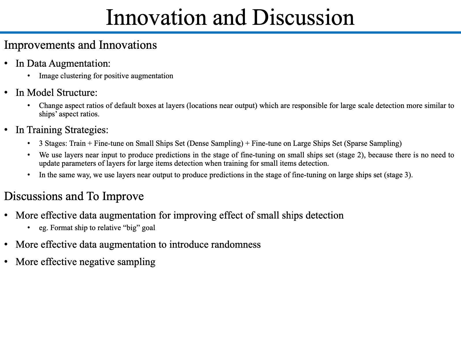 Innovation and Discussion
